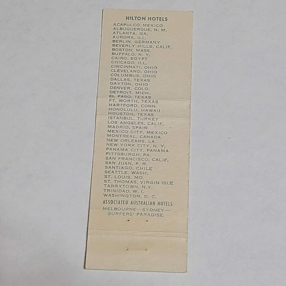 Vintage Matchbook Cover Hilton Inn Tarrytown New York NY - Picture 5 of 5